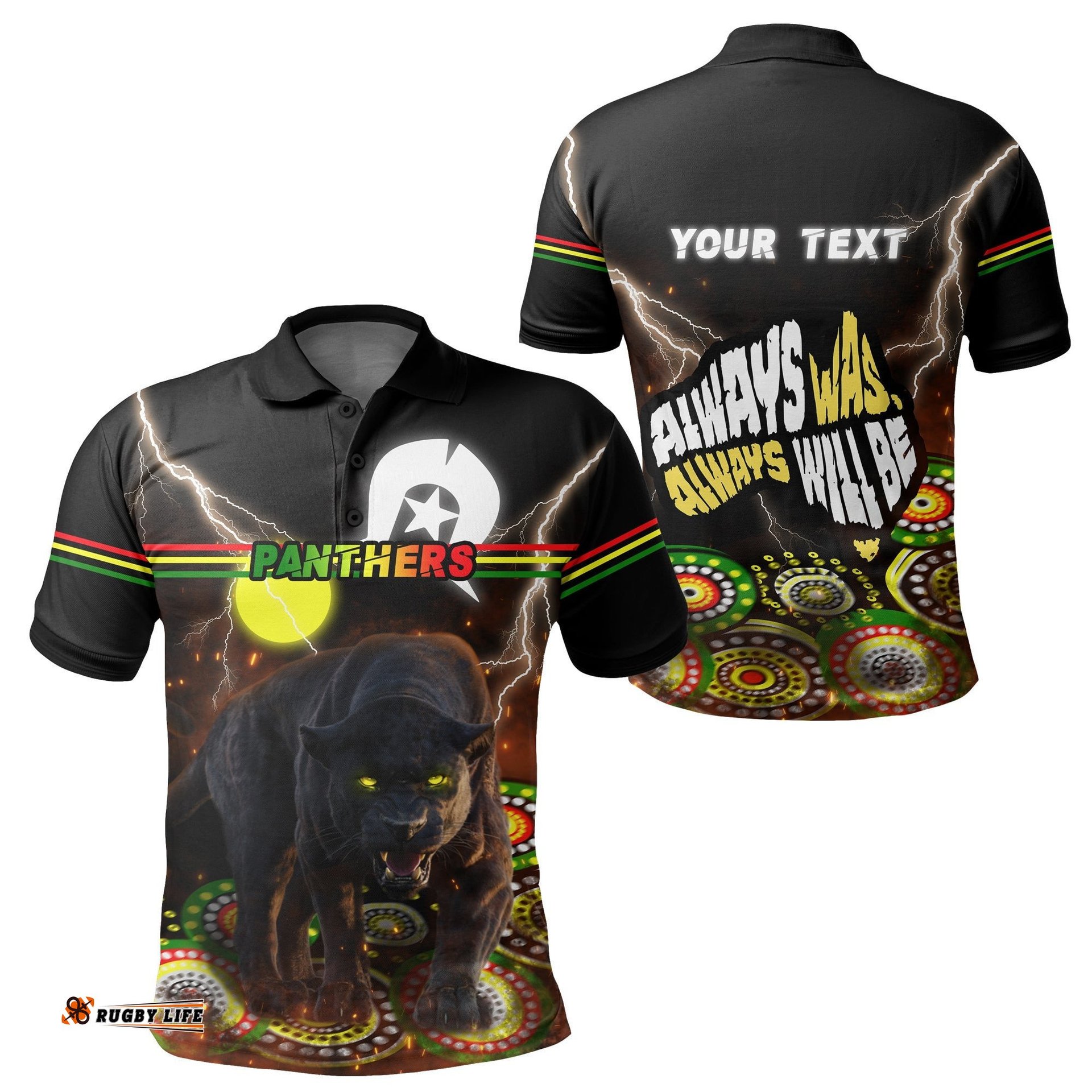 Custom Personalised Panthers Naidoc Week Polo Shirt Special Style - Amazing Aussie