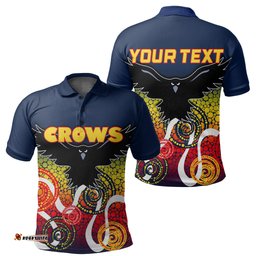 Custom PersonalisedAdelaide Crows Polo Shirt Indigenous Blue Color - Amazing Aussie