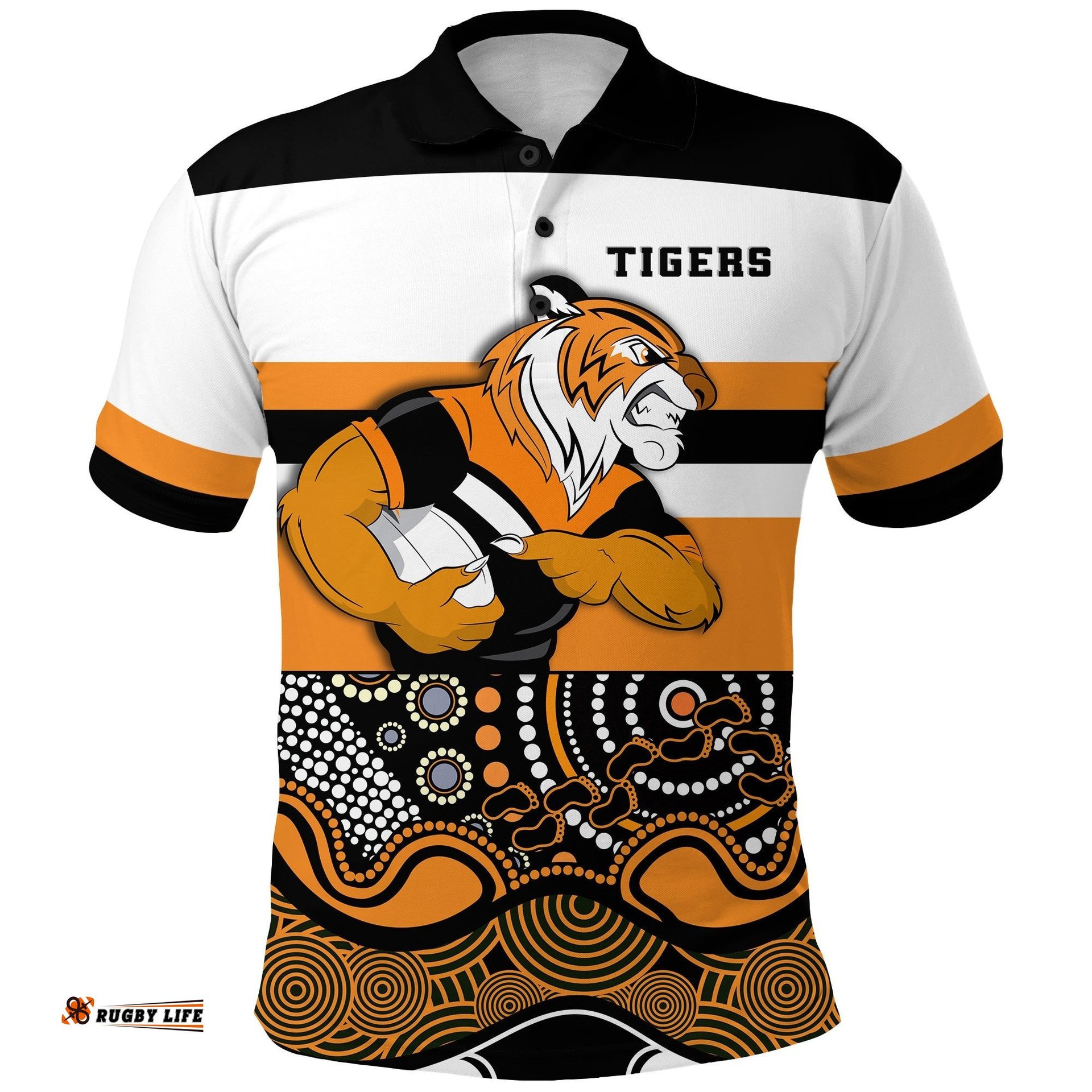 Tigers Indigenous Polo Shirt Wests - Amazing Aussie