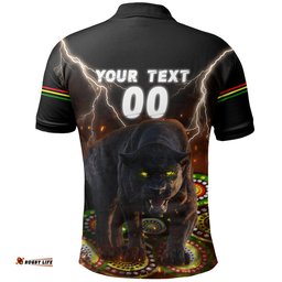 Custom Personalised Panthers Black Polo Shirt Special Style - Amazing Aussie