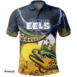 Custom Personalised Eels Rugby Naidoc Week Polo Shirt Aboriginal Power Style - Amazing Aussie