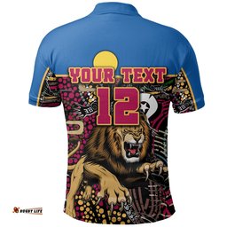 Custom Personalised Brisbane Naidoc Week Polo Shirt Lions Sport Style - Ver.1 - Amazing Aussie