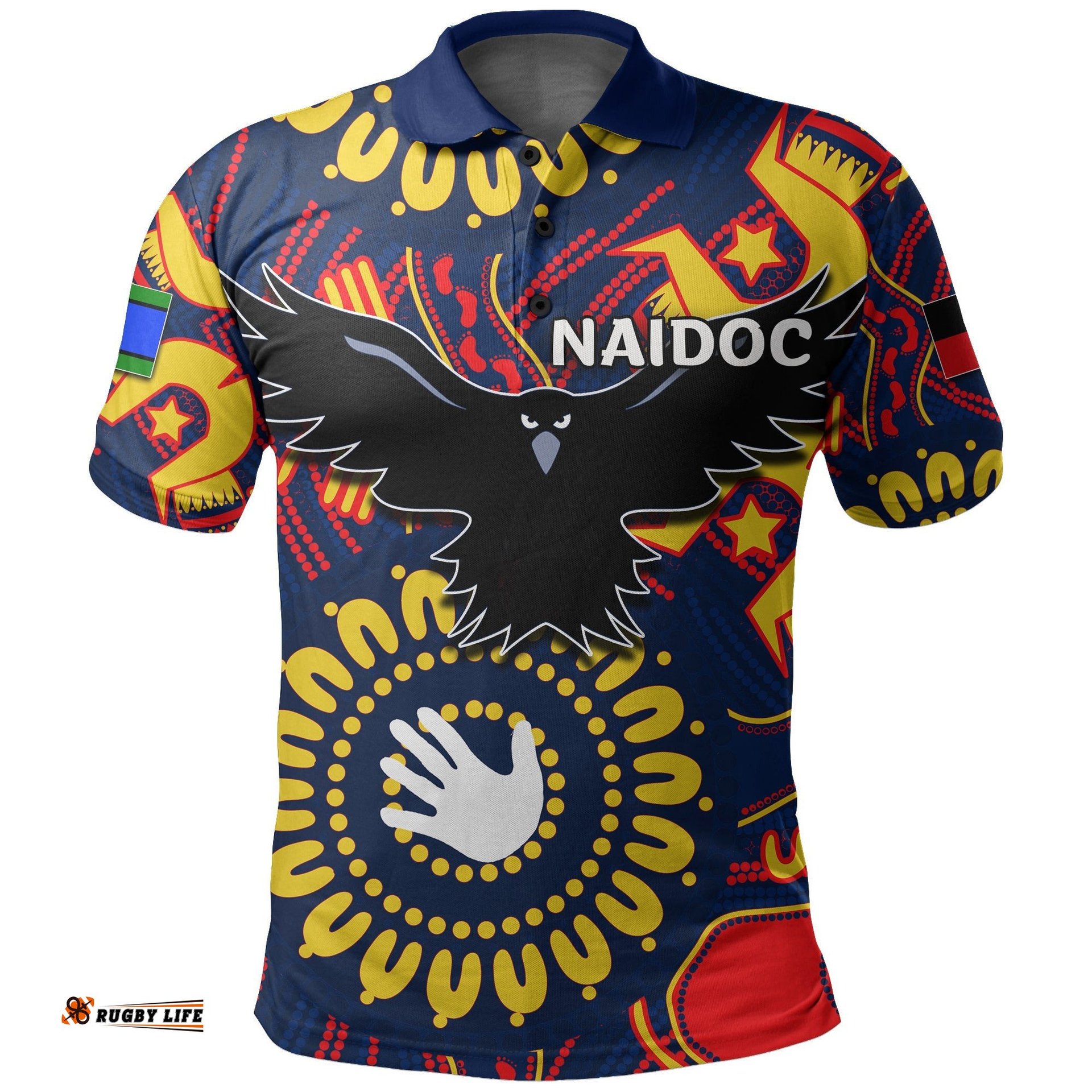 Naidoc Adelaide Crows Polo Shirt Naidoc Patterns - Amazing Aussie