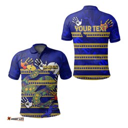 Custom PersonalisedNaidoc Parramatta Eels Polo Shirt Aboriginal Patterns - Amazing Aussie