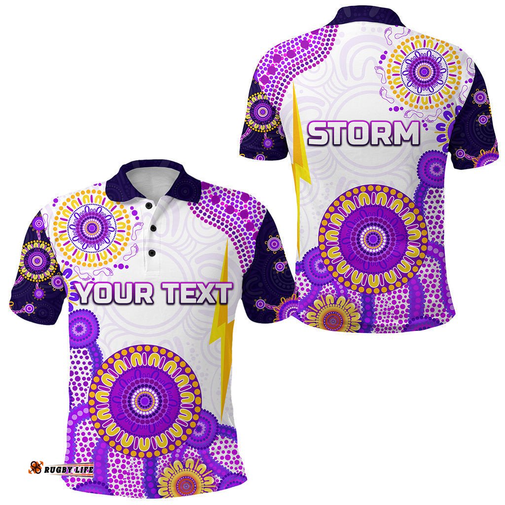 Custom Personalised Melbourne Storm Polo Shirt 2021 Indigenous - Latest Style - Amazing Aussie