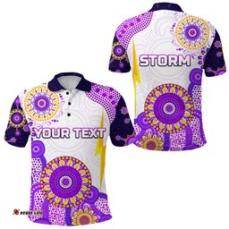 Custom Personalised Melbourne Storm Polo Shirt 2021 Indigenous - Latest Style - Amazing Aussie