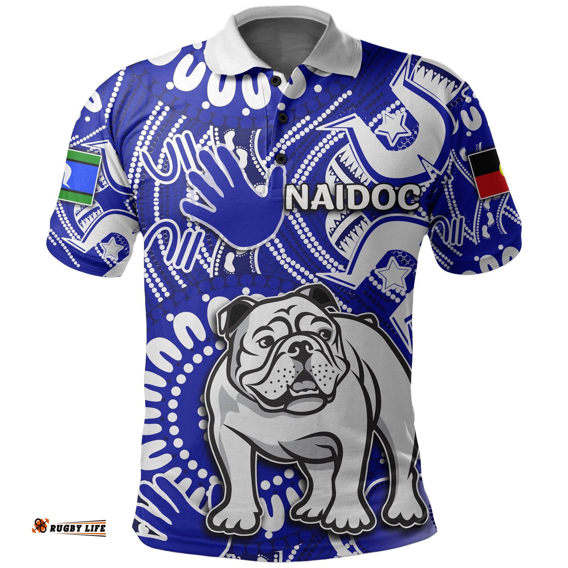 Naidoc Bulldogs Polo Shirt Naidoc Patterns - Amazing Aussie