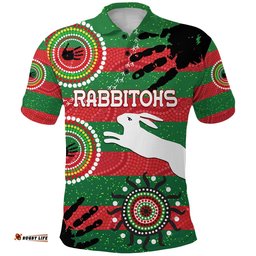 Naidoc Rabbitohs Polo Shirt Aboriginal Vibes - Amazing Aussie