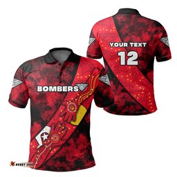 Custom Personalised Bombers NAIDOC Week Polo Shirt Essendon Aboriginal Special Version - Amazing Aussie
