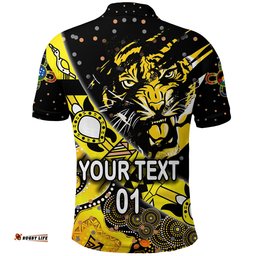 Custom Personalised Richmond Tigers Polo Shirt Naidoc Heal Country! Heal Our Nation - Dotted, Custom Text And Number - Amazing Aussie
