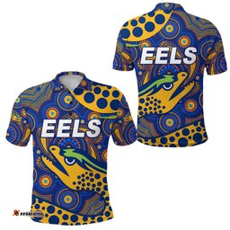 Parramatta Eels Polo Shirt 2021 Indigenous Vibes - Blue - Amazing Aussie