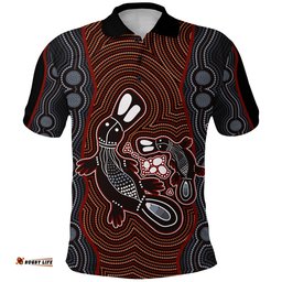 Aboriginal Dot Polo Shirt Platypus Victory - Amazing Aussie