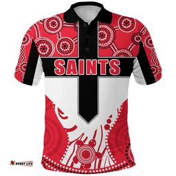 Saints Enthusiasm Polo Shirt St Kilda Indigenous - Amazing Aussie