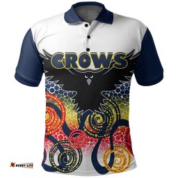 Adelaide Crows Polo Shirt Indigenous White Color - Amazing Aussie