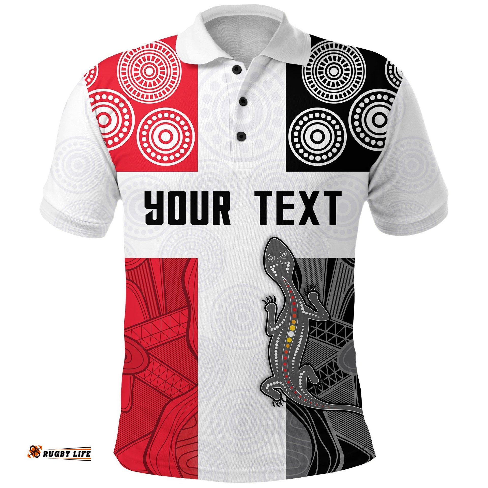 Custom Personalised Saints Football Polo Shirt St Kilda Indigenous - Amazing Aussie