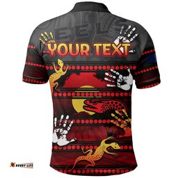Custom Personalised Naidoc Parramatta Eels Polo Shirt Aboriginal Patterns Style Black - Amazing Aussie