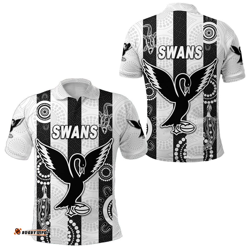 Swan Districts Football Club Polo Shirt Swans Indigenous Version - Amazing Aussie
