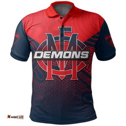 Custom Personalised Melbourne Demons Polo Shirt Aboriginal - Amazing Aussie