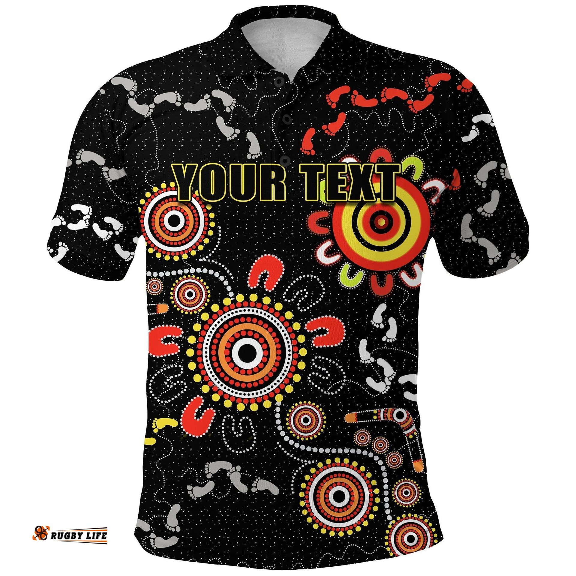 Custom Personalised All Stars Polo Shirt Style Shimmering Indigenous - Amazing Aussie