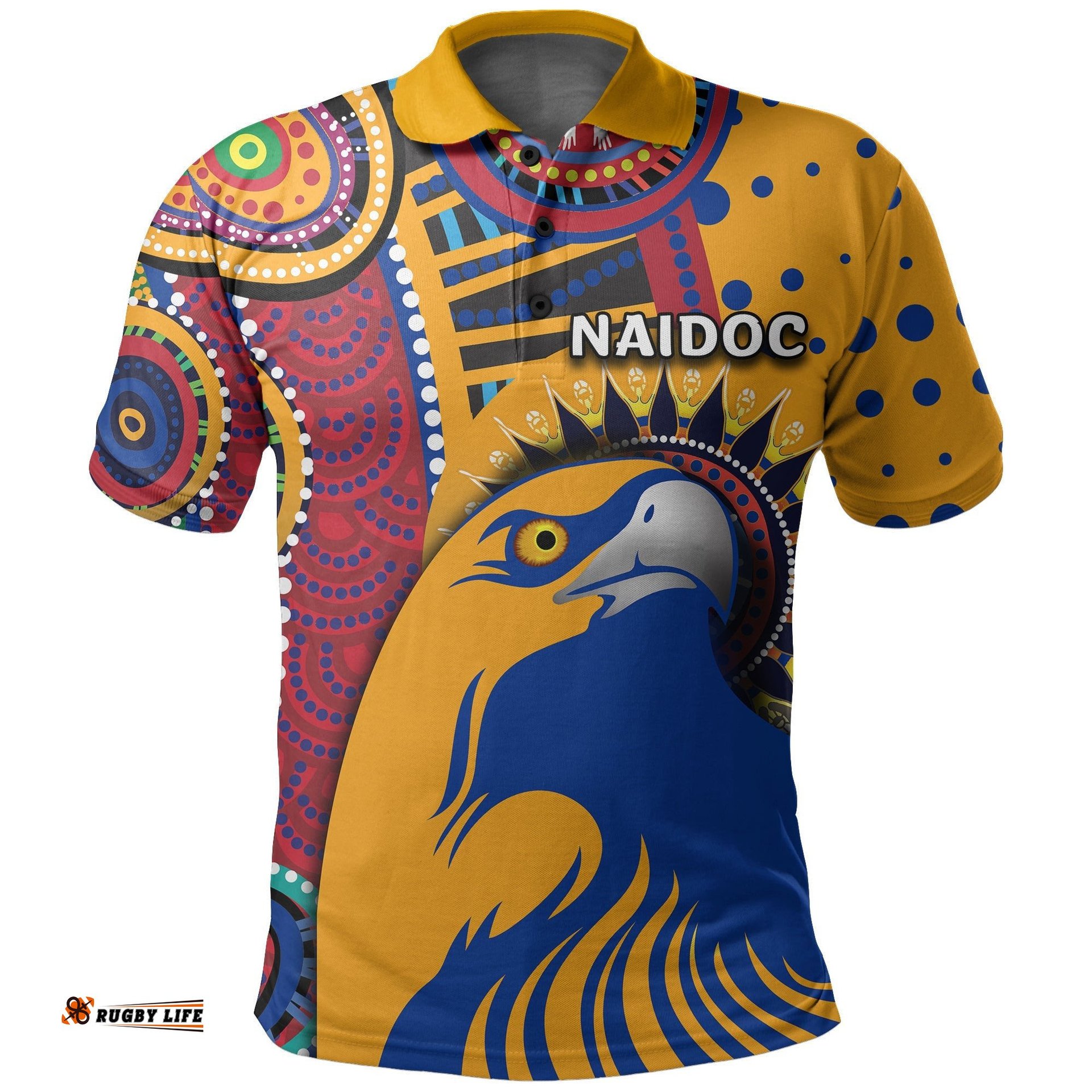 NAIDOC West Coast Eagles Polo Shirt Indigenous - Amazing Aussie