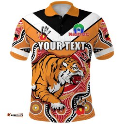 Custom Personalised Tigers Naidoc 2021 Polo Shirt Wests Indigenous - Amazing Aussie