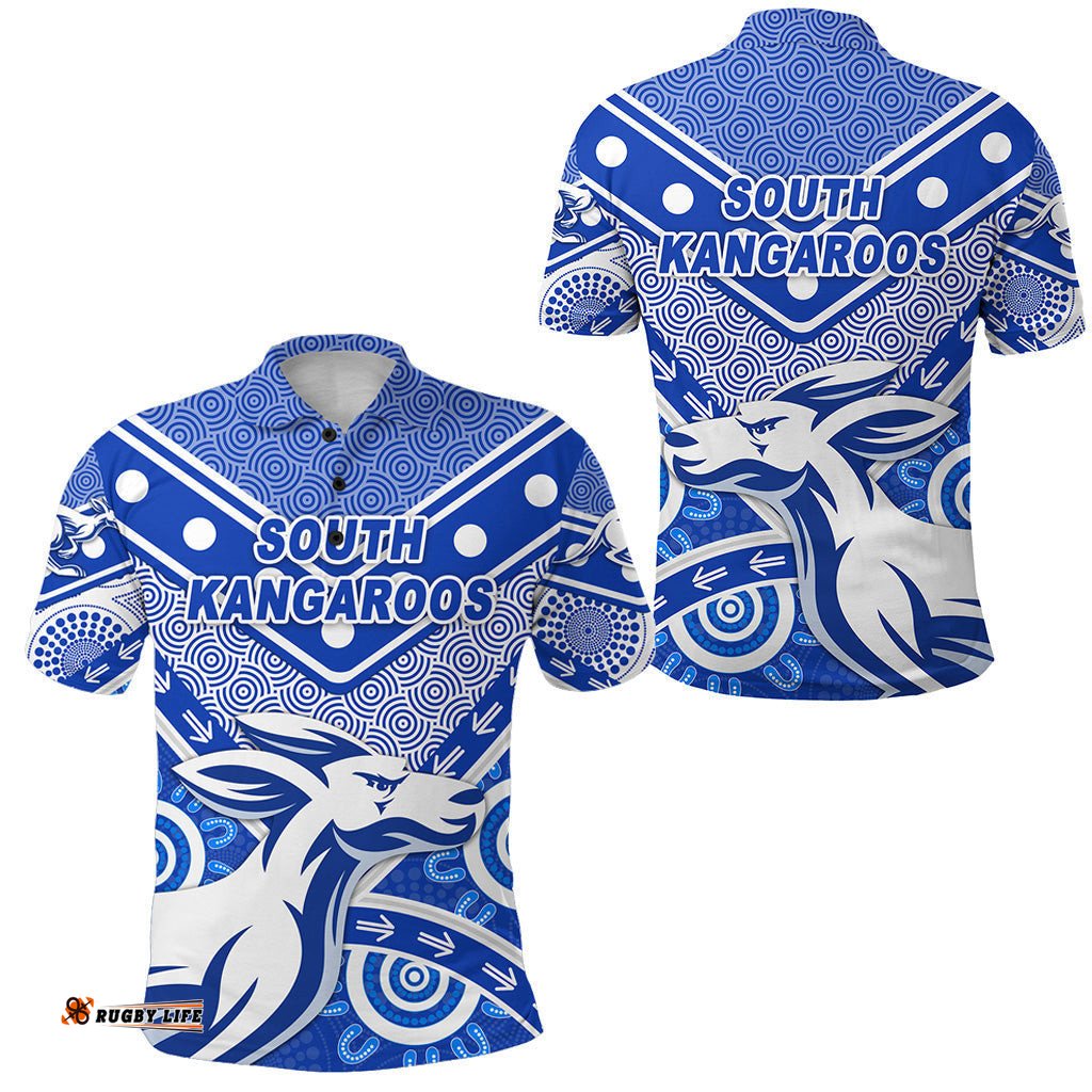 South Alice Football Club Polo Shirt South Kangaroos Indigenous Version - Amazing Aussie