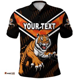 Custom Personalised Wests Tigers Polo Shirt 2021 Simple - Amazing Aussie