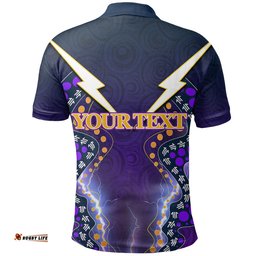 Custom Personalised Melbourne Storm Polo Shirt Aboriginal Circles Patterns - Amazing Aussie