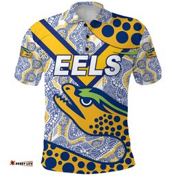 Parramatta Eels Polo Shirt 2021 Indigenous Simple Style - White - Amazing Aussie
