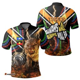 Wests Tigers Naidoc Week Polo Shirt Version Aboriginal Tiger 3D - Amazing Aussie