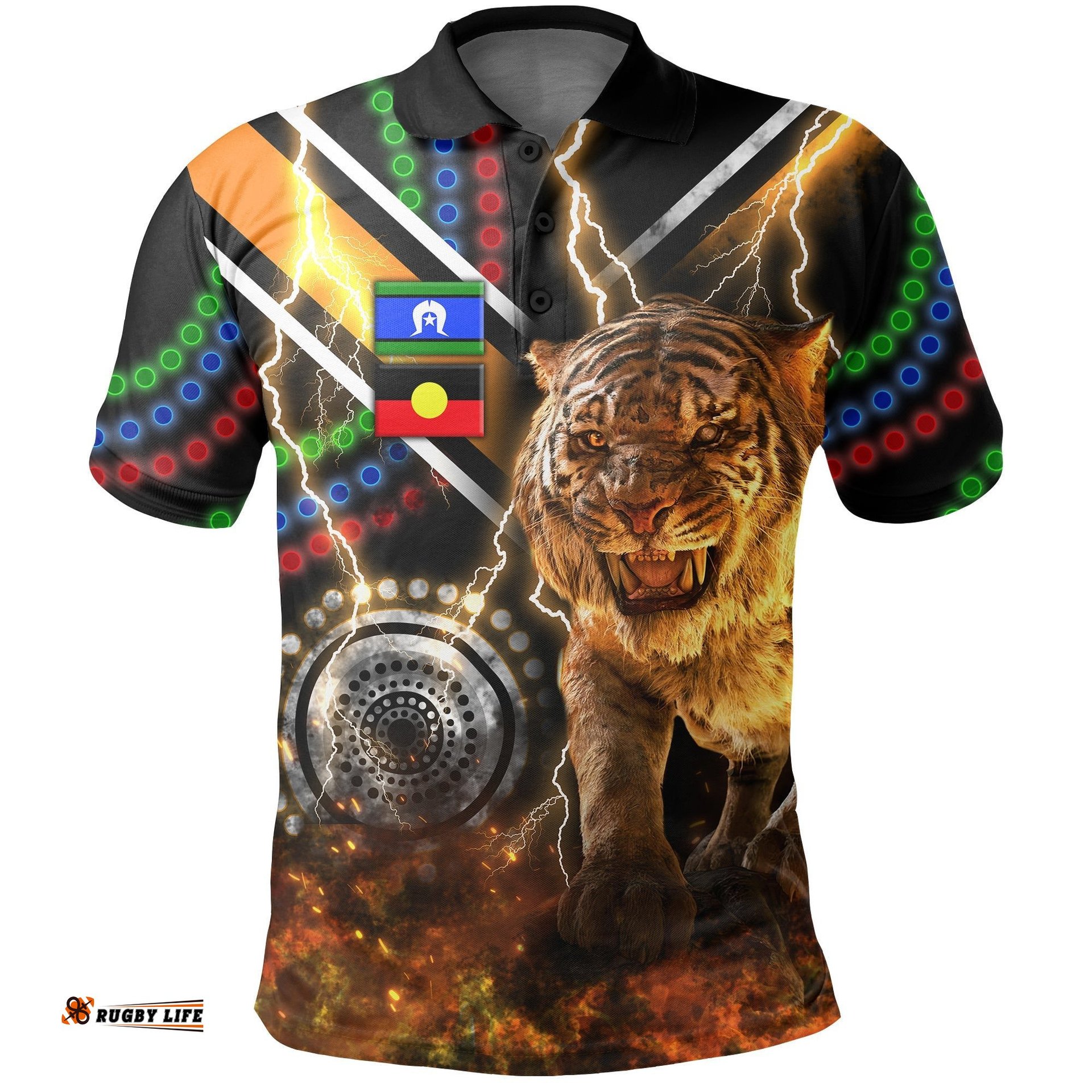 Wests Tigers Naidoc Week Polo Shirt Version Aboriginal Tiger 3D - Amazing Aussie