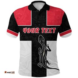 Custom Personalised Saints Simple Indigenous Polo Shirt Brave St Kilda - Amazing Aussie