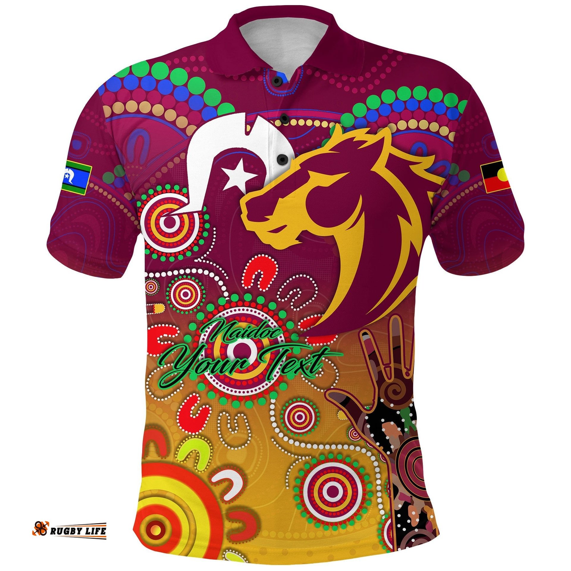 Custom Personalised Naidoc Broncos 2021 Polo Shirt Health Life - Amazing Aussie