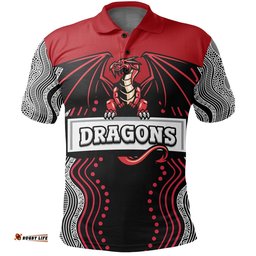 Custom Personalised Dragons Polo Shirt St. George Aboriginal Sport Style Ver.2 - Amazing Aussie