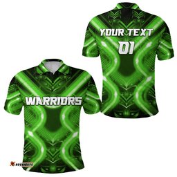 Custom Personalised New Zealand Warriors Rugby Polo Shirt Original Style - Green, Custom Text And Number - Amazing Aussie