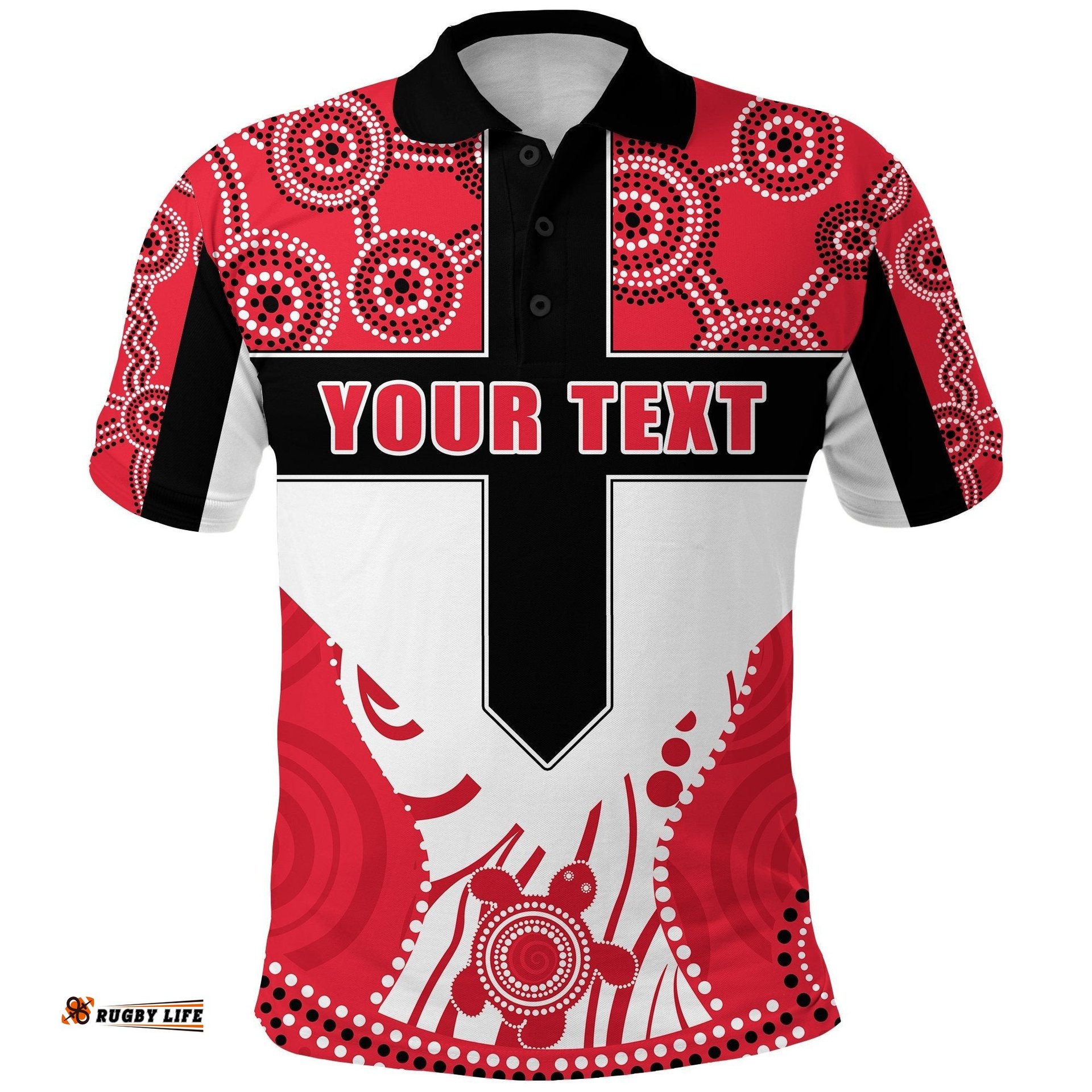 Custom Personalised Saints Enthusiasm Polo Shirt St Kilda Indigenous - Amazing Aussie