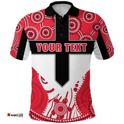 Custom Personalised Saints Enthusiasm Polo Shirt St Kilda Indigenous - Amazing Aussie
