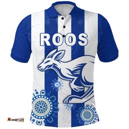 Custom Personalised Roos Football North Melbourne Polo Shirt Simple Indigenous - Custom Text and Number - Amazing Aussie