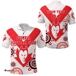 Custom Personalised Federal Demons Football Club Polo Shirt Indigenous Version, Custom Text And Number - Amazing Aussie