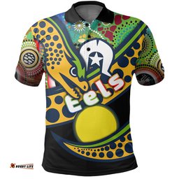 Custom Personalised Eels Rugby Naidoc Week Polo Shirt Aboriginal Modern Style - Amazing Aussie