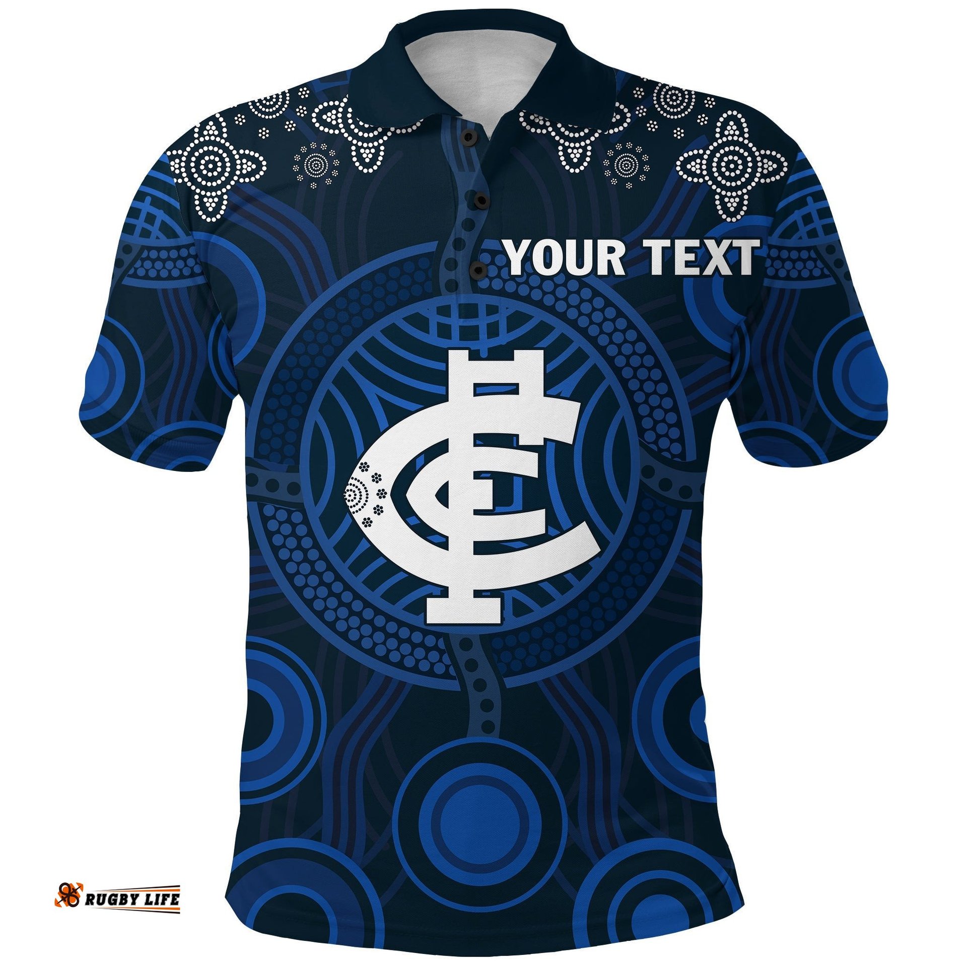 Custom Personalised Blues Indigenous Polo Shirt 2021 Football Season - Amazing Aussie