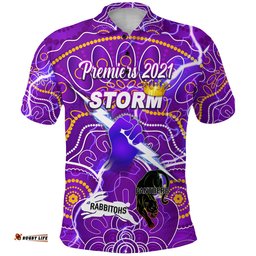 Melbourne Storm Polo Shirt 2021 Indigenous Premiers - The King - Amazing Aussie