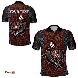 Custom Personalised Aboriginal Dot Polo Shirt Platypus Victory - Amazing Aussie