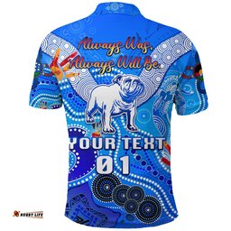 Canterbury-Bankstown Bulldogs Customize Polo Shirt NAIDOC Light Blue - Amazing Aussie