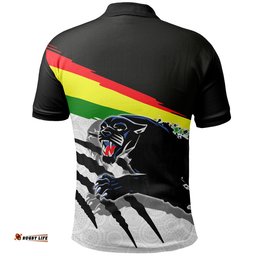 Panthers Polo Shirt Aboriginal Dot Patterns - Amazing Aussie