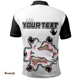 Custom Personalised South Sydney Rabbitohs Polo Shirt Aboriginal Hand - Amazing Aussie