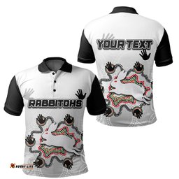 Custom Personalised South Sydney Rabbitohs Polo Shirt Aboriginal Hand - Amazing Aussie