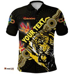 Custom Personalised Richmond Tigers Polo Shirt Naidoc Heal Country! Heal Our Nation - Powerful - Amazing Aussie