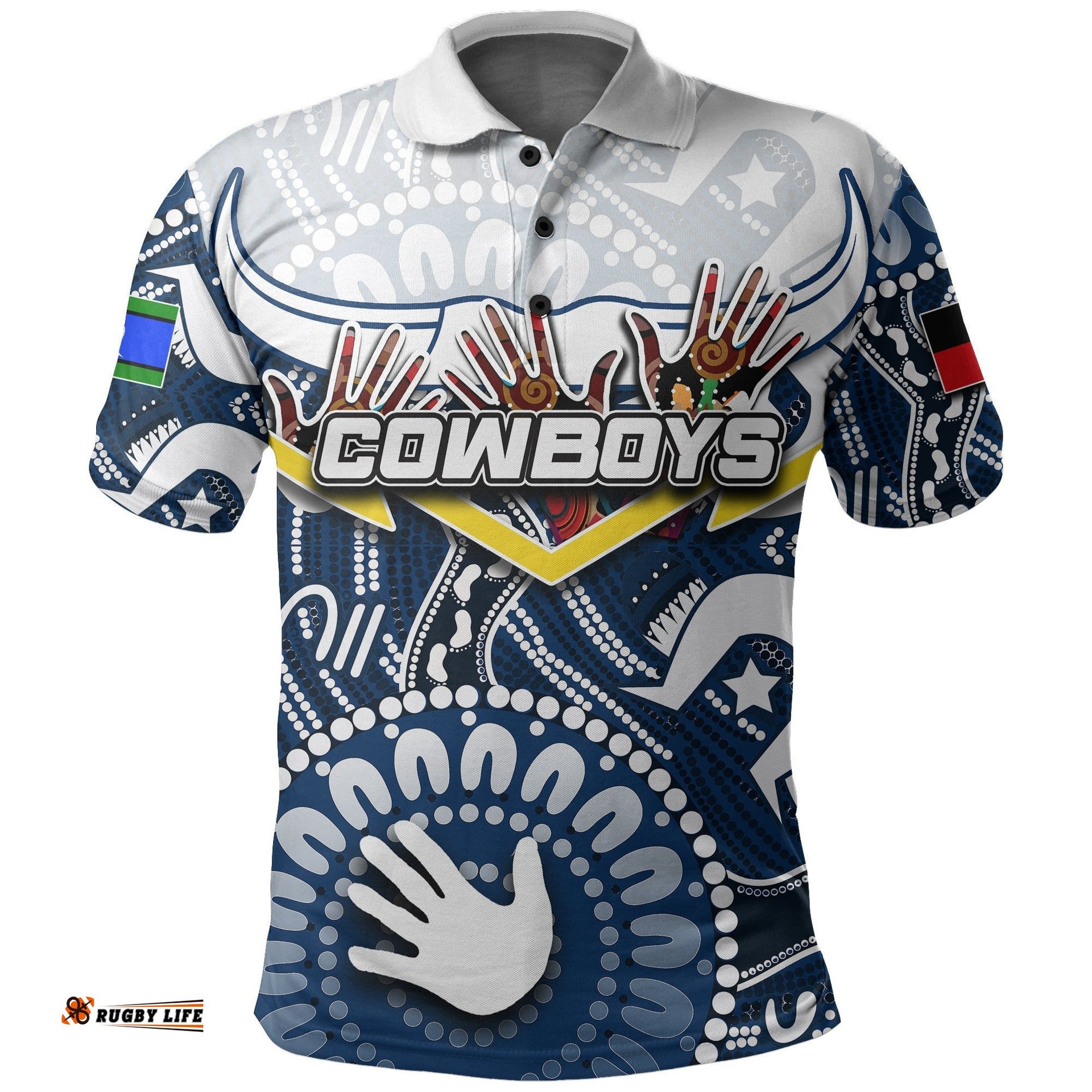 NAIDOC Cowboys Polo Shirt Naidoc Patterns - Amazing Aussie