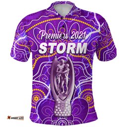Melbourne Storm Polo Shirt 2021 Indigenous Premiers - Trophy - Amazing Aussie